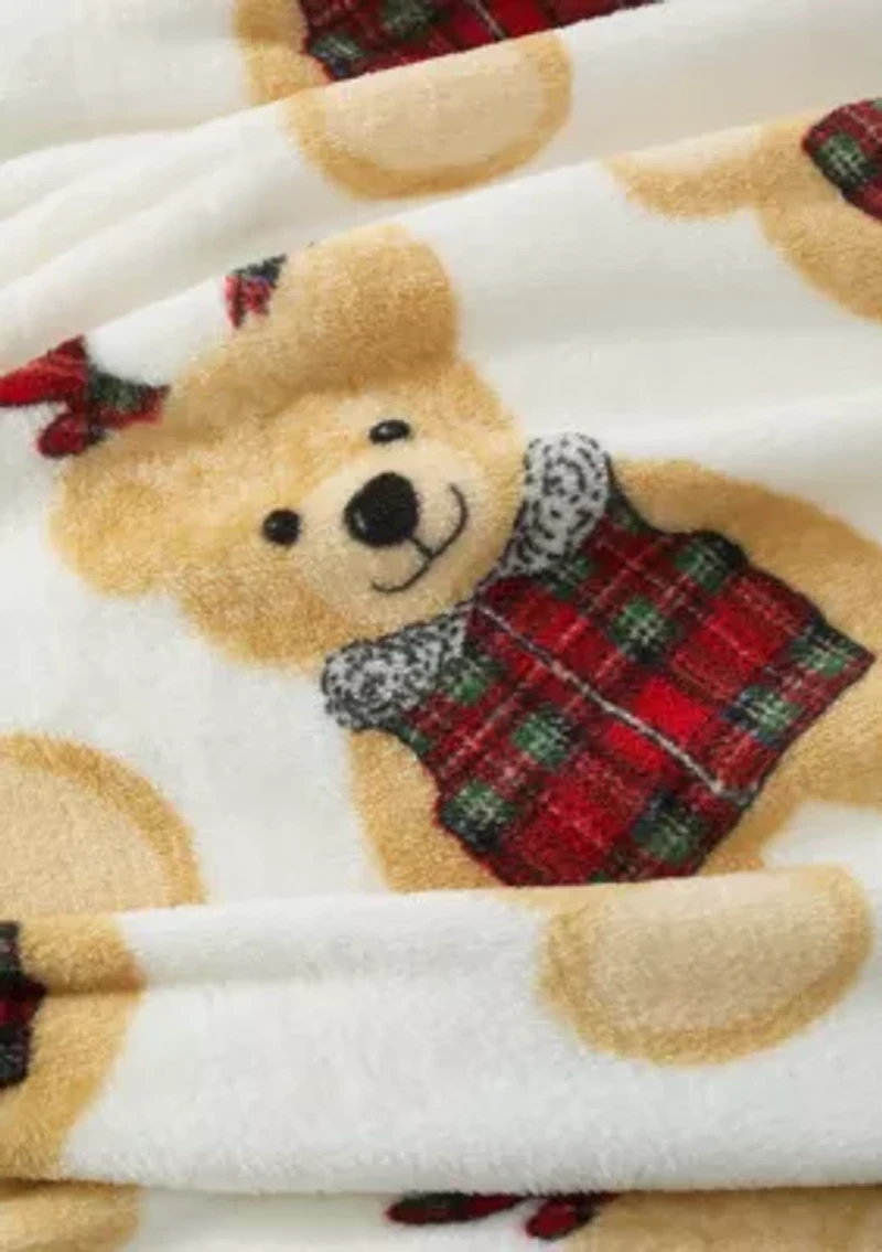 Holiday Belkie Bear Plush Blanket