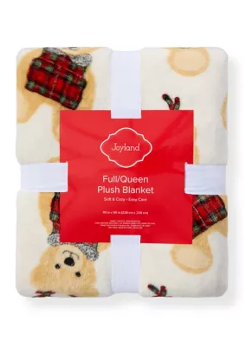 Holiday Belkie Bear Plush Blanket