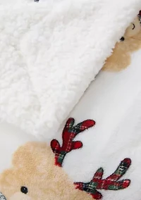 Tossed Belkie Bear Printed Sherpa Throw Blanket