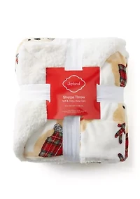 Tossed Belkie Bear Printed Sherpa Throw Blanket