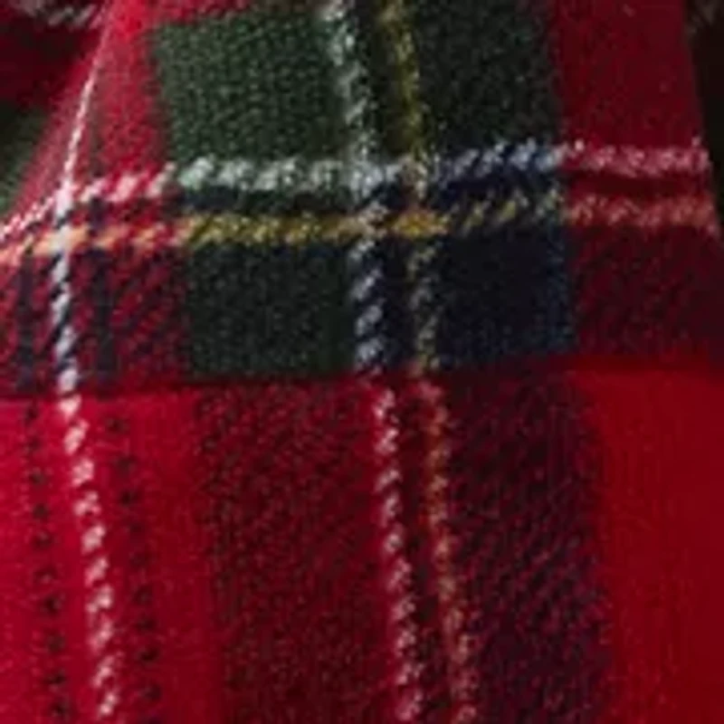 Red Tartan Sherpa Throw Blanket