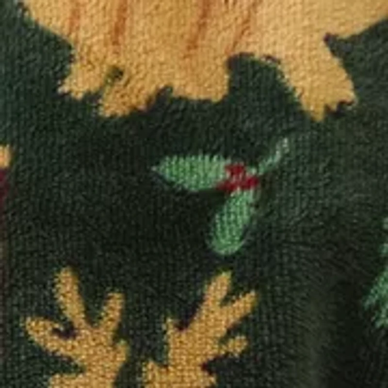 Green Pups Printed Sherpa Throw Blanket