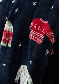 Printed Sherpa Throw Blanket