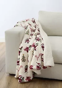 Santa Printed Sherpa Throw Blanket