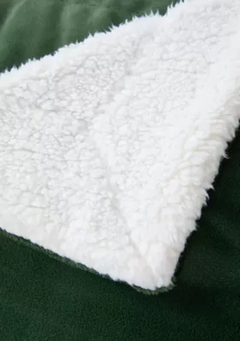 Holiday Solid Sherpa Throw Blanket