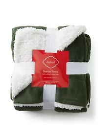 Holiday Solid Sherpa Throw Blanket