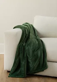Solid Holiday Plush Throw Blanket