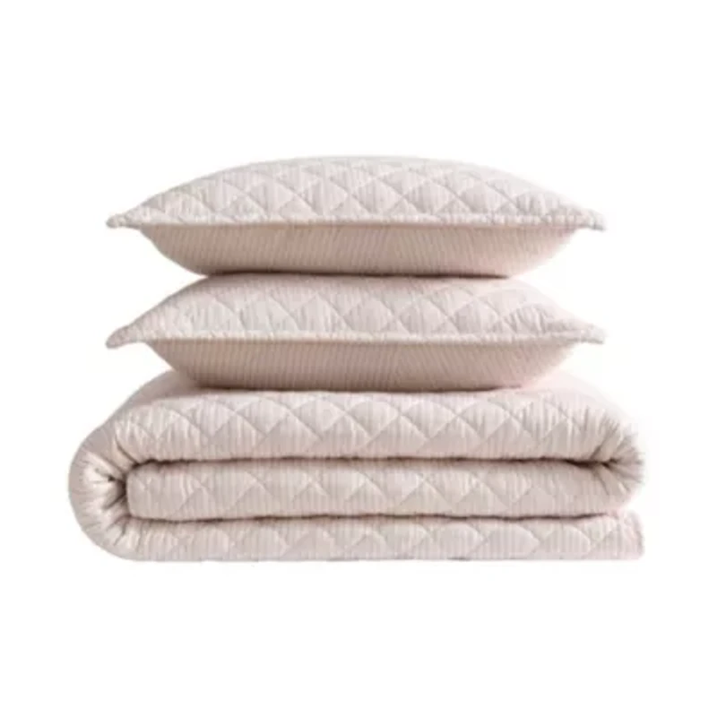 Tessas Ticking Stripe Cotton Quilt Set