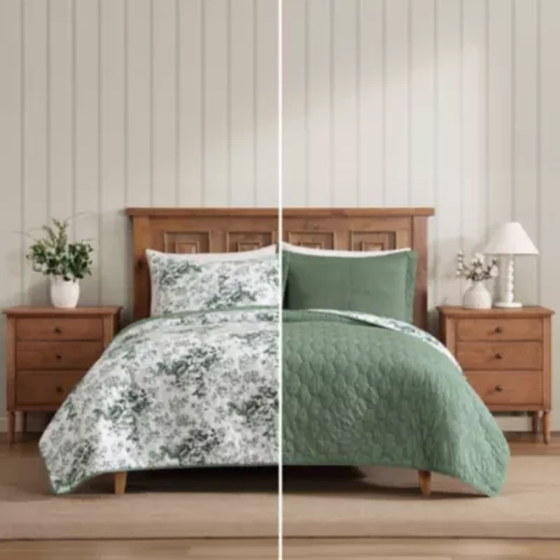 Toile Delight Cotton Quilt Set