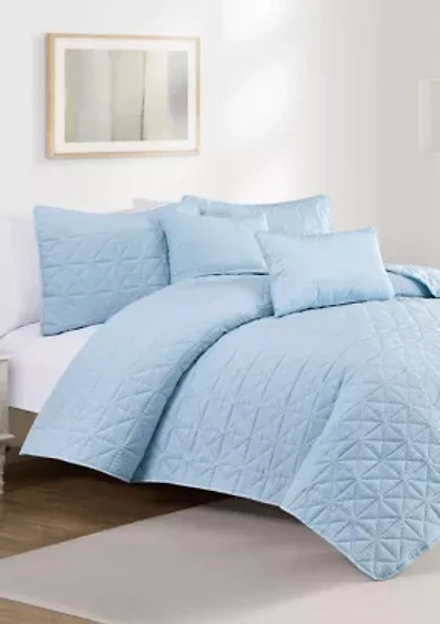 Kayne Blue 5pc Quilt Set