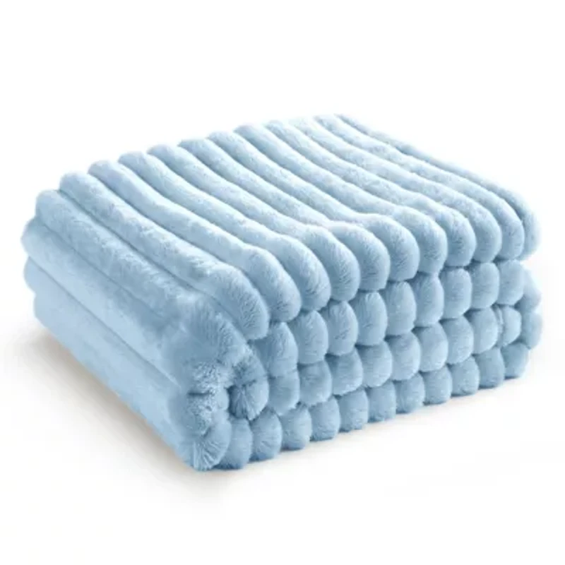 GentleSoft™ Wide Ribbed Plush Blanket