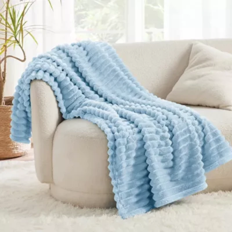 GentleSoft™ Wide Ribbed Plush Blanket