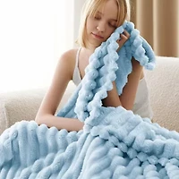 GentleSoft™ Wide Ribbed Plush Blanket