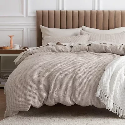 GentleSoft™ Cotton Waffle Weave Duvet Cover Set