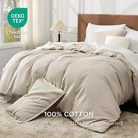 GentleSoft™ Cotton Waffle Weave Duvet Cover Set