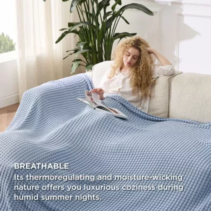 Cooling  Bamboo Waffle Blanket