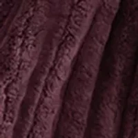 Ribbed Sherpa Heated Reversible Throw Blanket