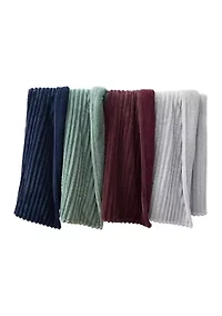 Ribbed Sherpa Heated Reversible Throw Blanket