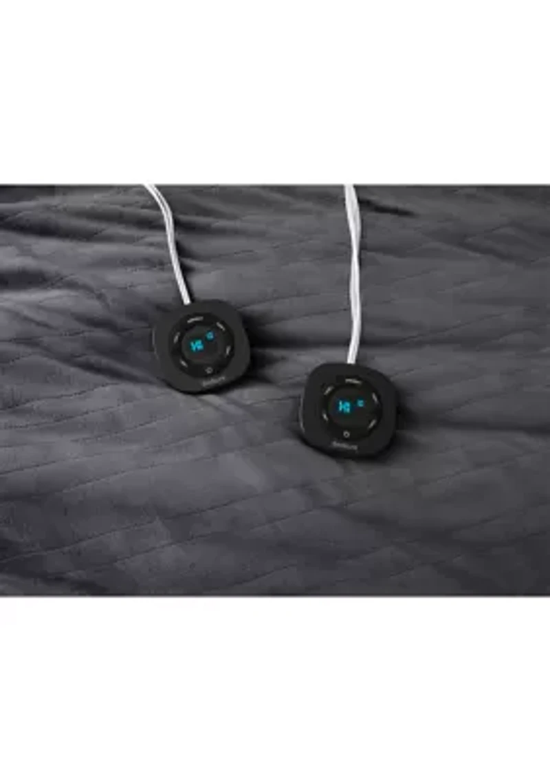 Solid Plush Heated Throw Blanket