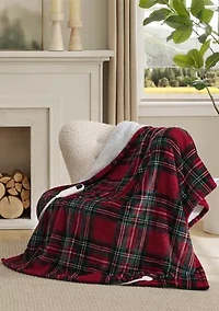 Printed Flannel Plush Plaid Heated Throw Blanket