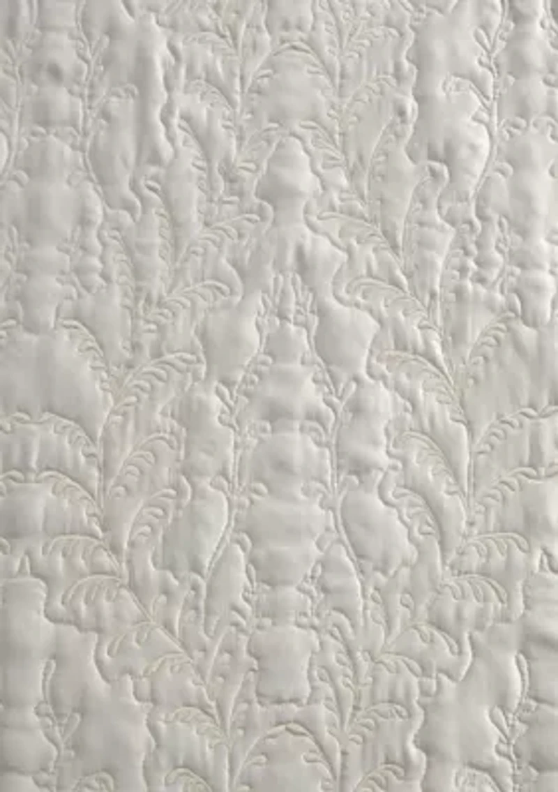 Fern Embroidery Microfiber Quilt Set