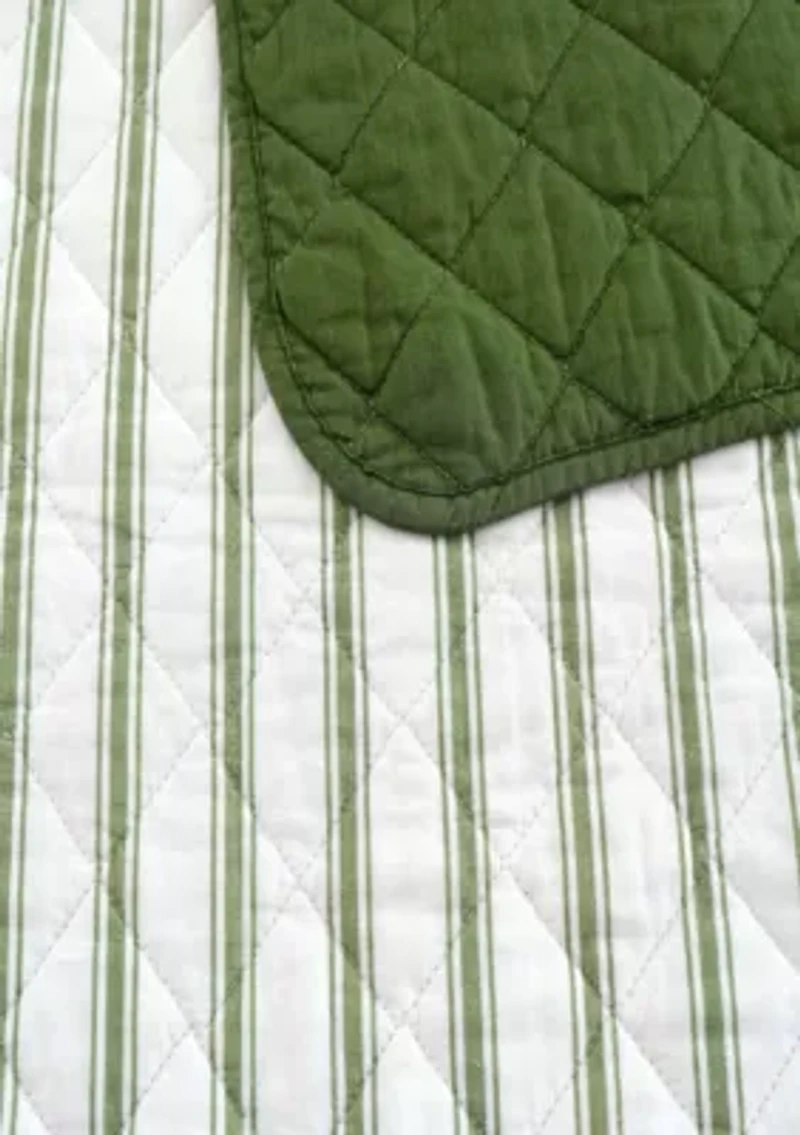 Ticking Stripe Cotton Quilt Set