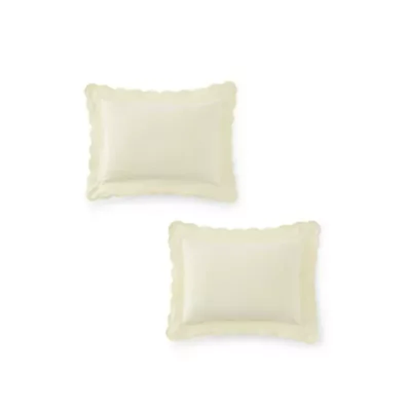 Signature Scallop Cotton Blend Decorative Pillow