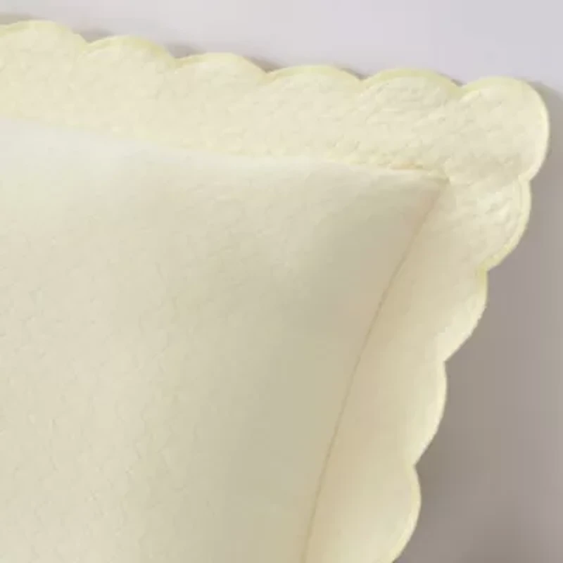 Signature Scallop Cotton Blend Decorative Pillow