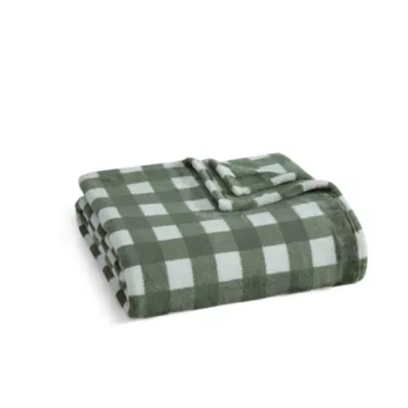 Madison Gingham Microfiber Throw