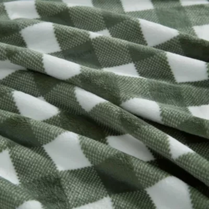 Madison Gingham Microfiber Throw