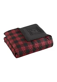 Mountain Plaid Plush Fleece Blanket