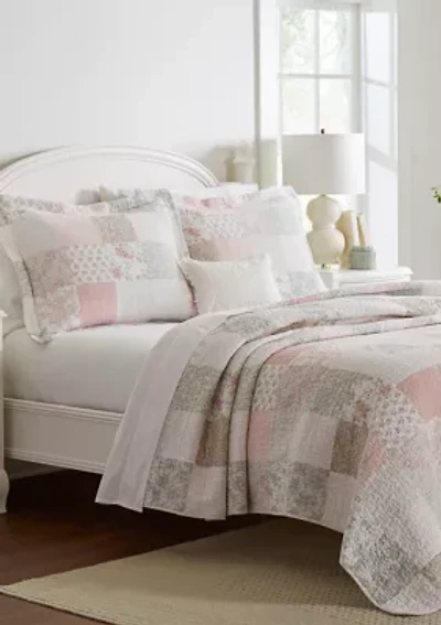 Celina Patchwork 3-Piece Floral Cotton Quilt Set