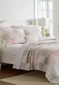 Celina Patchwork 3-Piece Floral Cotton Quilt Set