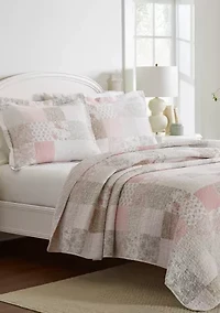 Celina Patchwork 3-Piece Floral Cotton Quilt Set