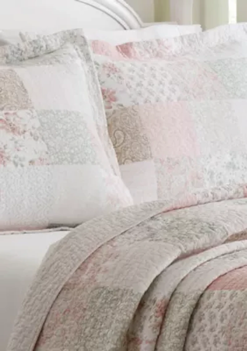 Celina Patchwork 3-Piece Floral Cotton Quilt Set