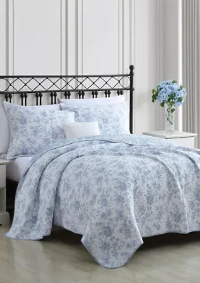 Walled Garden 3-Piece Floral Cotton Quilt Set