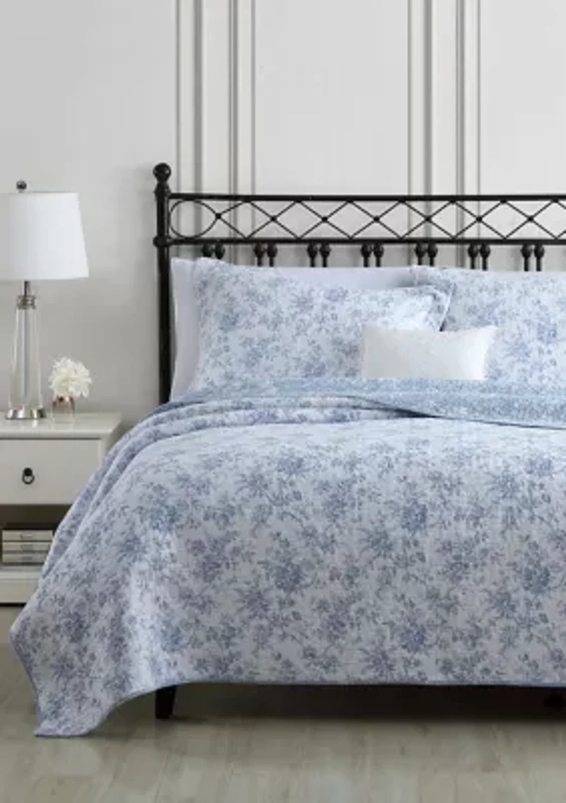 Walled Garden 2-Piece Floral Cotton Quilt Set