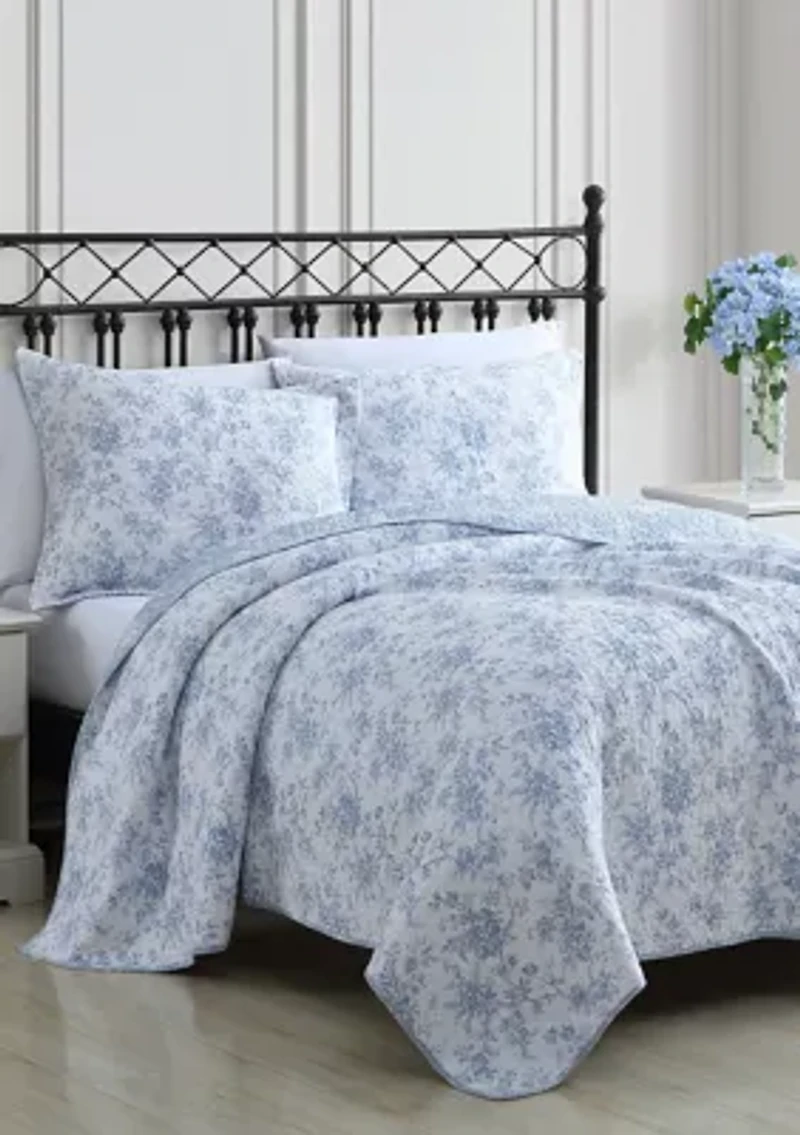 Walled Garden 2-Piece Floral Cotton Quilt Set