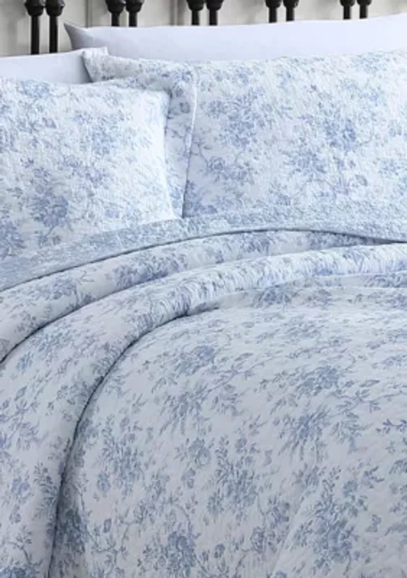 Walled Garden 2-Piece Floral Cotton Quilt Set