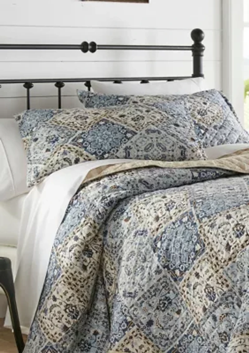 Arell 3-Piece Floral Cotton Quilt Set