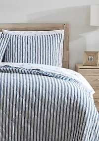 Willow Way Ticking Stripe Cotton Quilt Set