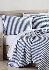 Willow Way Ticking Stripe Cotton Quilt Set