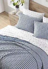 Willow Way Ticking Stripe Cotton Quilt Set