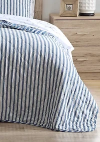 Willow Way Ticking Stripe Cotton Quilt Set