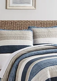 Ridgeport 100% Cotton- 3 Piece- Reversible Quilt Set