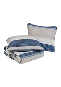 Ridgeport 100% Cotton- 3 Piece- Reversible Quilt Set