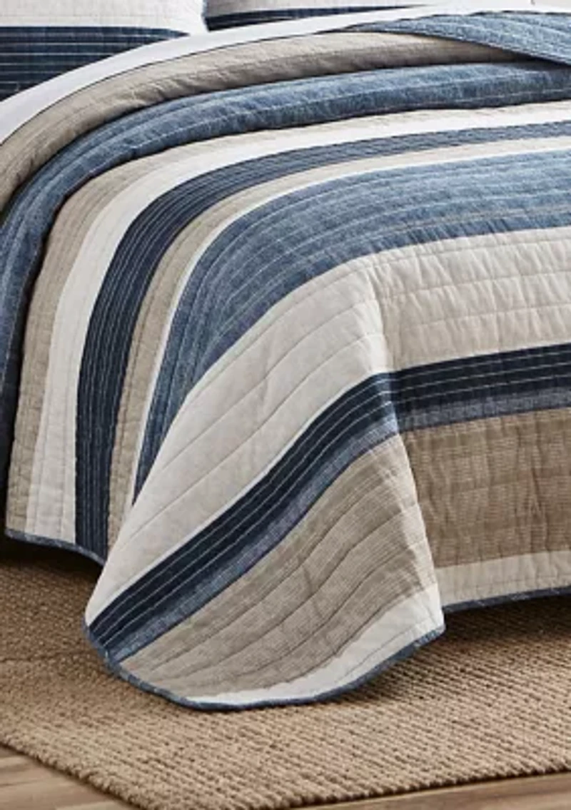 Ridgeport 100% Cotton- 3 Piece- Reversible Quilt Set