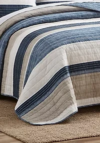 Ridgeport 100% Cotton- 3 Piece- Reversible Quilt Set