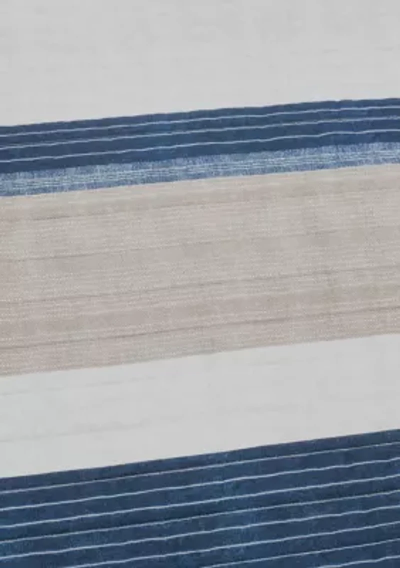 Ridgeport 100% Cotton- 3 Piece- Reversible Quilt Set