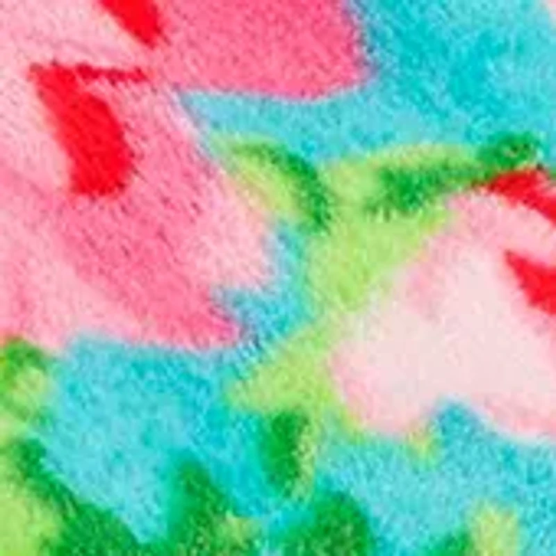 Bouquet Day Turquoise Plush Blanket